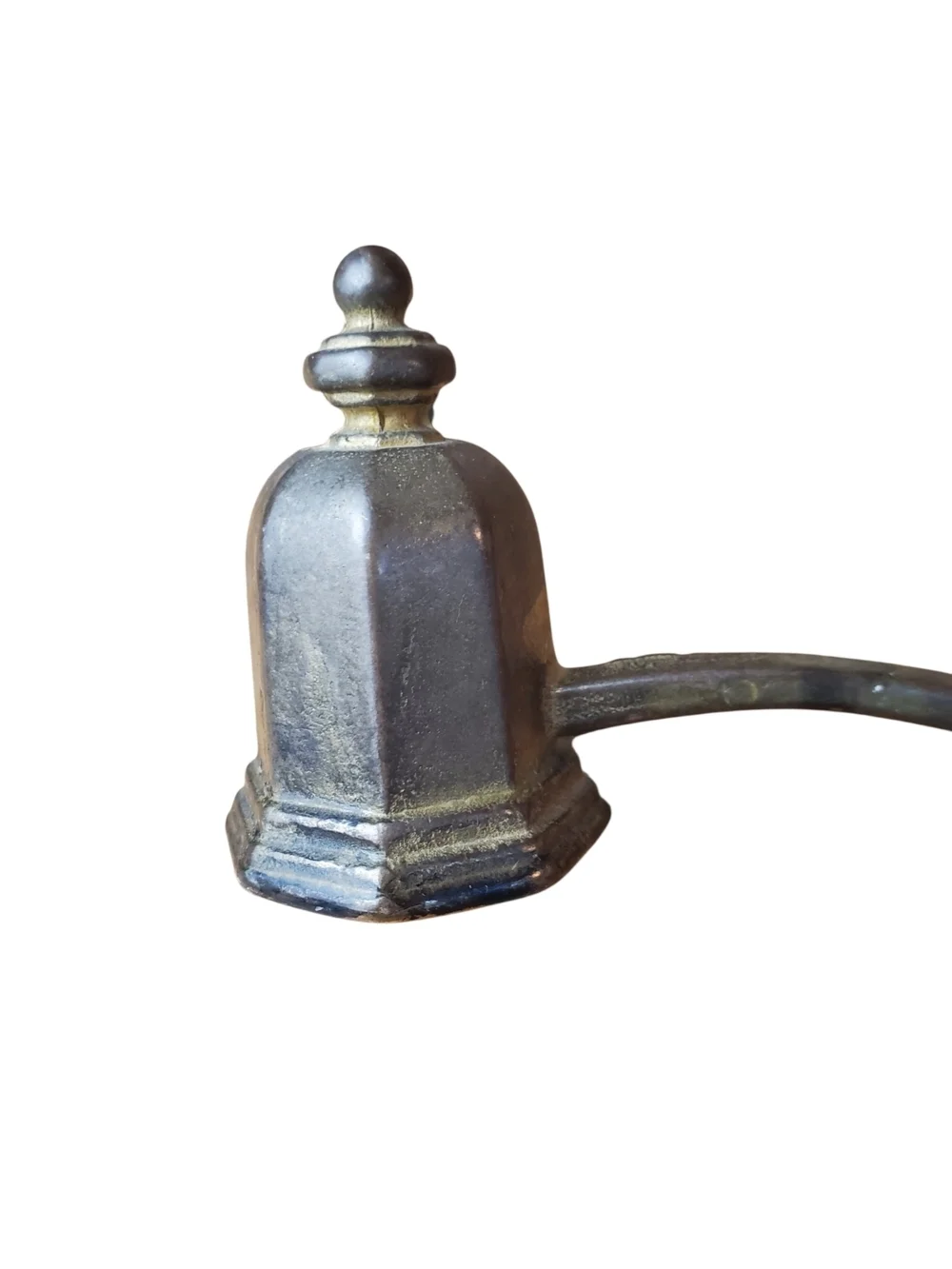 Vntg Brass Octagonal Candle Snuffer with Finger Loop